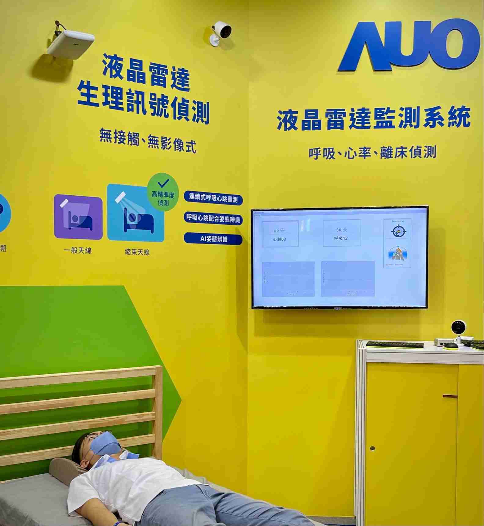 优游UB8颐康「无接触生理监测雷达」，，，，免除传统线路与贴片束缚，，，精准侦测呼吸、、、、心跳等重要生理讯号